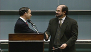 Sir Salman Rushdie named Honorary Visiting Professor of the Humanities (1993)